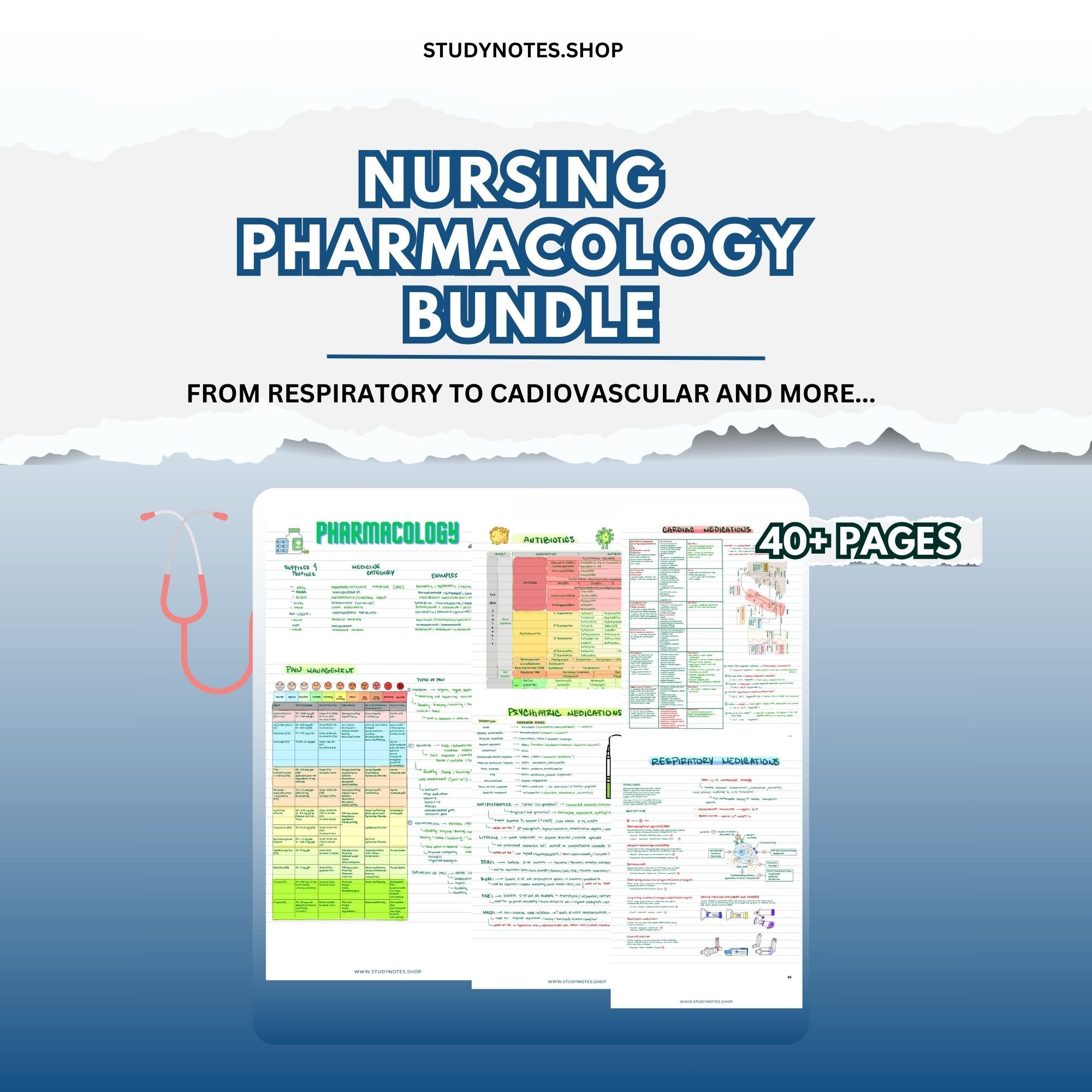 Nursing Pharmacology Bundle - NCLEX Pharmacology | 40 pages | PDF