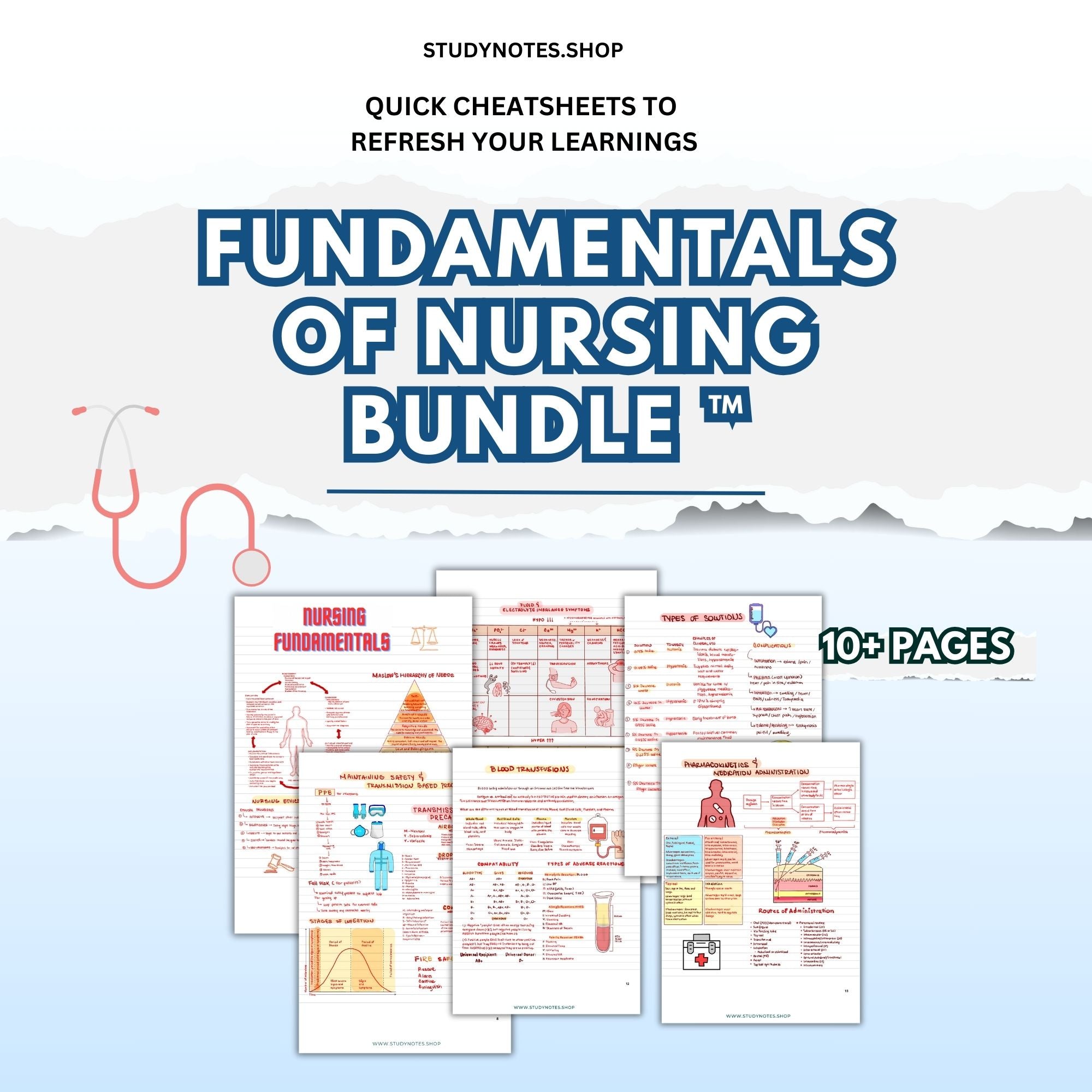 Fundamentals of Nursing Bundle ™ - help pass your exams - Nurse Cheat Sheets