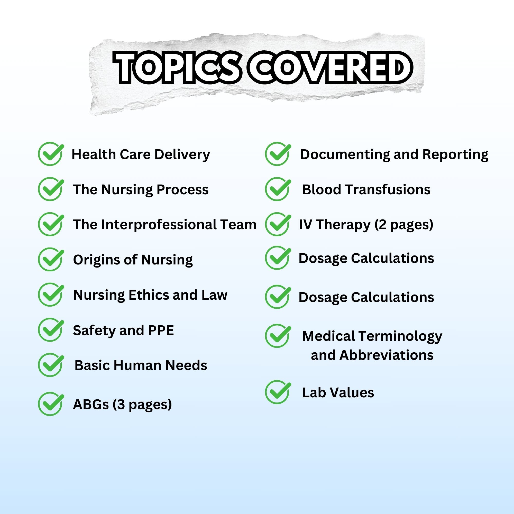 Fundamentals of Nursing Bundle ™ - help pass your exams - Nurse Cheat Sheets